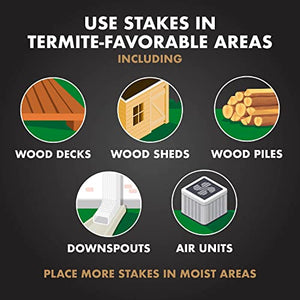 Spectracide Terminate Termite Detection & Killing Stakes, Kills Foraging Termites, Detects Termite Activity, 15 Count