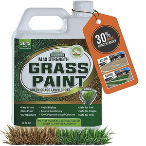 PetraTools Grass Paint Max Strength, Green Grass Lawn Spray for Dead & Dormant Lawn Paint, Green Lawn Spray, Grass Paint for Lawn, Lawn Spray Paint, Long-Lasting Concentrate Green Dye for Lawn (32oz)