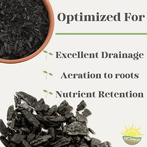 Horticultural Charcoal for Indoor Plants (2 Quarts), Hardwood Soil Additive for Orchids, Terrariums, and Gardening