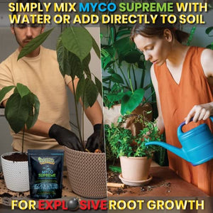 Mycorrhizal Fungi Root Enhancer for Plants - Bigger, Stronger, Healthier Roots, Use in Soil and Mycorrhizae Hydroponic - Super 20X Concentrated - Trifecta Myco Supreme (57 Grams / 2 OZ)