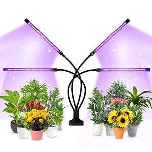 Shyineyou Grow Lights for Indoor Plants Full Spectrum,80 LEDs Plant Light for Indoor Plants with 3/9/12H Timer,4 Heads Clip On Plant Grow Light with 3 Modes,20%-100%