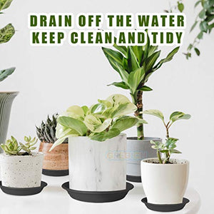 GREGICH 6 Pack Plastic Plant Saucer Plant Tray 5.9" at Inside Bottom, Plant Saucers for Indoors Planter Trays for Flower Pot Saucer, Thick Durable Sturdy Water Drainage Drip Tray Pot Base Outdoor