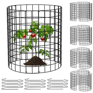 Keten 5 Pack Plant Protector from Animals, 15pcs Metal Mesh to Keep Animals Out, 13.7'' Dia x 13.7'' H Plant Cages, Garden Protection Bunny Barricades from Chicken Squirrels for Flowers & Vegetables…