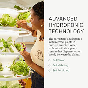 Lettuce Grow Farmstand with Glow Rings (Farmstand Only, No Seedlings Included) | 24-Plant Hydroponic System | Vertical Garden | Large Home Garden w/Self Watering Pump, BPA-Free Food Grade | 4’ 10”
