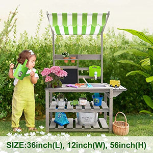 Colwelt Wooden Explore Potting Bench, Garden Potting Table for Kids, A Garden Station to Grow Your own Vegetables, Plants and Flowers, Ideal for Kids Ages 3+