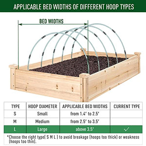 MAXPACE Greenhouse Hoops for DIY 3.5ft or Wider Grow Tunnel, Rust-Free Fiberglass Support Hoops Frame for Garden Fabric, DIY Plant Support Garden Stakes, Gardening Supplies, 25pcs