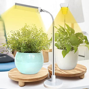 JSYBOY Grow Light for Indoor Plants Plant Lamp for Seedings Succulents Bulbs Full Spectrum Gooseneck Small Plants Growing, Auto On/Off Timing & 5 Dimming (Silver)