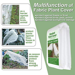 Valibe Plant Covers Freeze Protection 10 ft x 30 ft Floating Row Cover Garden Fabric Plant Cover for Winter Frost / Sun Pest Protection (10FT X 30FT)