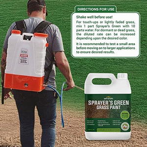 PetraTools Sprayer’s Green Grass Paint (1 Gal) and 4 Gallon Battery Powered Backpack Sprayer