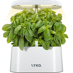 Hydroponics Growing System, LYKO 5 Pods Indoor Herb Garden with 70 LEDs Full-Spectrum Plant Grow Light, Hydroponic Herb Garden White,Gifts for Father or Mom