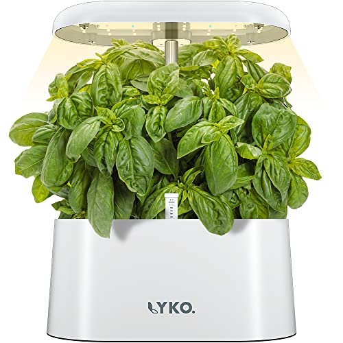 Hydroponics Growing System, LYKO 5 Pods Indoor Herb Garden with 70 LEDs Full-Spectrum Plant Grow Light, Hydroponic Herb Garden White,Gifts for Father or Mom