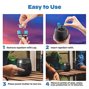 Thermacell E-Series Rechargeable Mosquito Repeller with 20' Protection Zone; Charcoal; Up To 9-Hr Battery Life; Includes 12-Hr Repellent Refill; DEET-Free Bug Spray Alternative; Scent Free