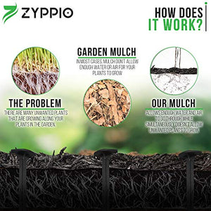Black Rubber Mulch Border for Landscaping, 120” x 4.5” Roll, Natural-Looking Permanent Garden Barrier for Plants, Vegetables, and Flowers, Recycled and Sustainable, 15 Plastic Anchors Included