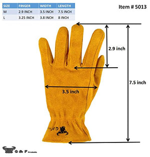 G & F Products 5013M JustForKids Kids Genuine Leather Work Gloves, Kids Garden Gloves, 4-6 Years Old