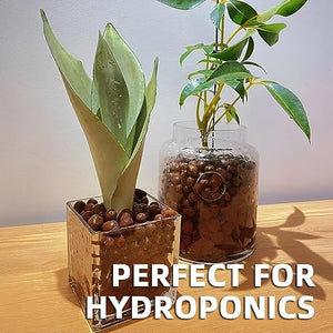 ppoqq 2LBS Organic Expanded Leca Clay Pebbles for Plants丨Hydroponics丨Orchids丨Grow Medium 4-16MM