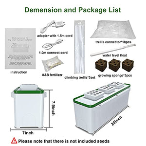 Smart Hydroponic Growing System,7L Indoor Hydroponic Garden Kit with LED Grow Light for Herb,Zucchini,Tomato,Pepper,Unique Gifts for Beginner,Wife,Husband,Dad (60" Trellis Without LED)
