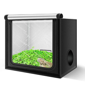 MELONFARM 24"x16"x20'' Grow Tent, High Reflective 2100D Diamond Mylar Canvas with Double Transparent Viewing Door and Floor Tray for Hydroponic Indoor Plant Growing