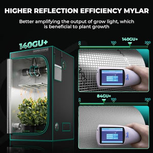 MARS HYDRO 3x3 Grow Tent Kit Complete 150W TS1000 Dimmable Full Specturm 2.3x2.3x5.2FT Grow Tent Complete System 27"x27"x63"Grow Tent 1680D Indoor Grow Kit with 4" Inline Fan Filter Kit