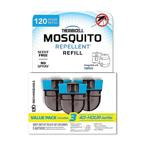 Thermacell Rechargeable Mosquito Repeller Refills; Advanced Repellent Formula Provides 20’ Protection Zone; Compatible with Thermacell E-Series & Radius Only; No DEET, Spray or Flame