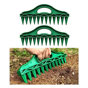 MTOEZKAE Planting Tools Sow Dibbler with 12 Holes, Seed Spacing Tool for Garden, Plant Seed Soil Digger for Fast Seeding, Waterproof, Durable PP Material(2 Pack,Green)