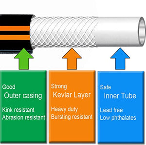 Atlantic Heavy Duty Garden Hose 5/8 Inch x 3 Foot Black Color, Short Connection Leader Hose with Solid Brass Connectors (3 FT)