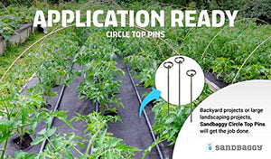Sandbaggy Garden Staples - Landscape Staples 6-inch Circle Top Pins for Landscaping and SOD - Landscape Pins Garden Stakes Weed Barrier Pins (100 Pins)