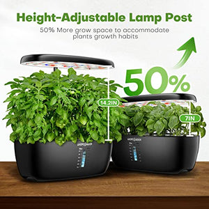 Indoor Garden Hydroponics Growing System: 12 Pods Plant Germination Kit Herb Garden Kit Growth Lamp Countertop with LED Grow Light Hydrophonic Planter Grower Harvest Vegetable Lettuce