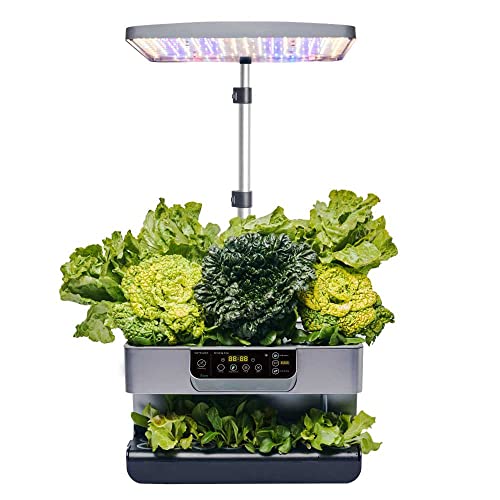 iFarm Hydroponics Growing System 28 Pods Indoor Garden, App Control 35W Grow Light,Plants Germination Kit,Water Shortage Alarm,Silent Pump Automatic Herb Garden(Lettuce Seeds) for Family