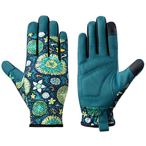 isilila Womens Gardening Gloves with Touch, Superior Grip Garden Work Gloves for Weeding, Planting, Digging and Pruning