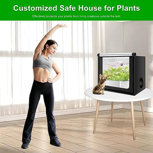MELONFARM 24"x16"x20'' Grow Tent, High Reflective 2100D Diamond Mylar Canvas with Double Transparent Viewing Door and Floor Tray for Hydroponic Indoor Plant Growing