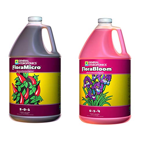 General Hydroponics 1 Gal FloraMicro and FloraBloom Liquid Plant Grow Formula