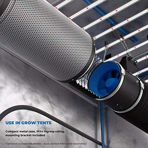 TerraBloom 10” Grow Room Ventilation Combo - Latest model 10” EC Duct Fan, 10”x24 Premium Activated Air Carbon Filter and 10” x 8 Ft Lightproof ducting For Large Growing Tents and Rooms