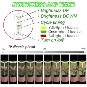 Plant Grow Light,Yadoker LED Growing Light Full Spectrum for Indoor Plants,Height Adjustable, Automatic Timer, 5V Low Safe Voltage,Idea for Small Plant Light…