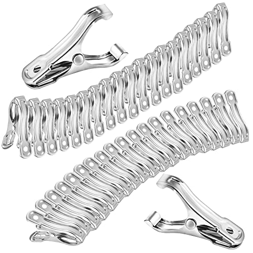 Samhopo 40 PCS Garden Clips, Greenhouse Clamps Made of Stainless Steel for Netting, Have a Strong Grip to Hold Down the Shade Cloth or Plant Cover on Garden Hoops or Greenhouse Hoops.