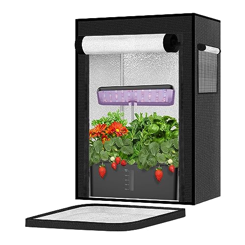 Grow Tent for Aerogarden Hydroponic Grow System,18.9''x13.7''x20.8'',High Reflective Mylar for Hydroponic Indoor Plants,Grow Machine Protective Cover,Black Indoor Hydroponic Anti-Light Complete System