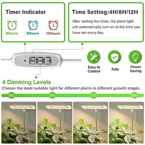 FOXGARDEN Grow Light, Full Spectrum Desktop Grow Lamp with Base, Bright LED Plant Light with Auto On/Off Timer 4/8/12H, 4 Dimmable Brightness, Height Adjustable, Ideal for Indoor Plants