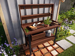 Vita VT17744 Mezza Potting Bench, Dark Brown