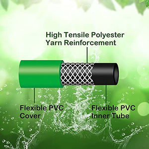 ORGRIMMAR ½" PVC Outdoor Garden Hose for Lawns, Boat Hose, Flexible and Durable,No Leaking, GHT Fitting for Household (15FT, Green)