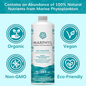 MARPHYL Organic Liquid Hydroponics Fertilizer - Liquid Plant Food - All-Purpose, Nutrient-Rich Lawn Fertilizer & Soil Enhancer for House Plants, Flowers, Vegetables Succulents Bamboo