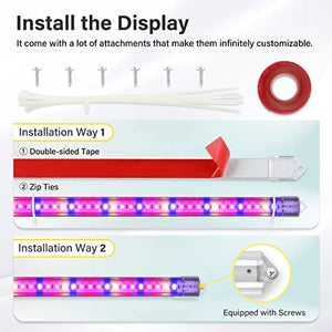 iPower 60W LED Plant Grow Light Strips Full Spectrum for Indoor Plants with Auto ON/Off 3/9/12H Timer, 10 Dimmable Levels 48 LEDs, Sunlike Grow Lamp for Hydroponics Succulent, 4 Tubes, Mix