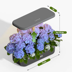 Hydroponics Growing System 12 Pods,LYKO Indoor Garden w/Full-Spectrum 36W Grow Light,Indoor Herb Garden Automatic Timer,Height Adjustable 3.5L Water Tank, Gifts for Men Women (Grey)