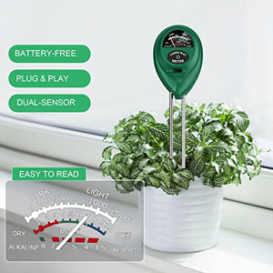 HSLGOVE Soil Moisture Meter, Meter for House Plants, 3-in-1 Ph/Lihgt/Plant Water Indoor Plants & Outdoor Gardening, Farming Care (No-Battery-Needed)