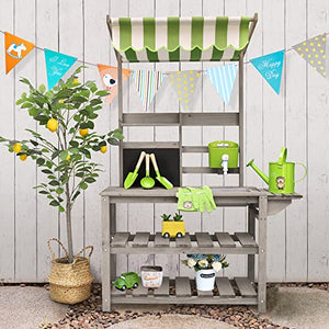 Colwelt Wooden Explore Potting Bench, Garden Potting Table for Kids, A Garden Station to Grow Your own Vegetables, Plants and Flowers, Ideal for Kids Ages 3+