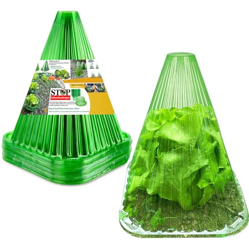 Fshow Garden Cloches,20 Pack Reusable Plant Bell Cover,Bell Jar Cloches for Protection Against Sun, Frost, Snails Etc. (Green)