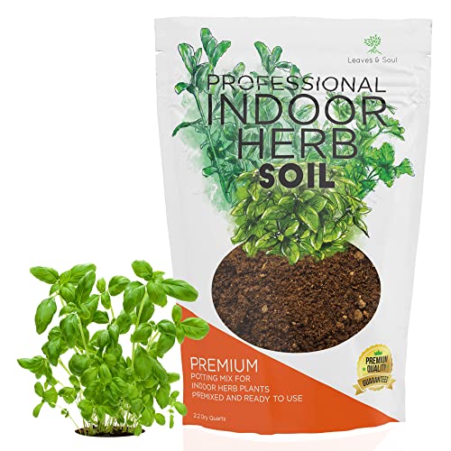 Professional Indoor Herb Plant Soil | Large 2.2 Quarts Ready to Use for Kitchen Herbs, Gardens, Cooking Herbs | Peat Moss, Coco Coir, Perlite, Dolomite | Made in USA