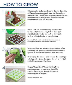 Burpee SuperSeed Seed Starting Tray | 36 Cell Reusable Seed Starter Tray | for Starting Vegetable, Flower & Herb Seeds | Indoor Grow Kit for Plant Seedlings | for Germination Success