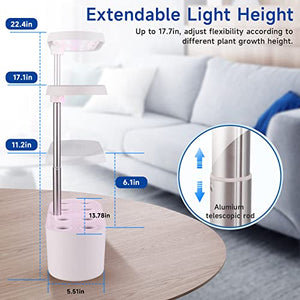 Hydroponics Growing System 8 Pods, Indoor Herb Garden, Plant Growing Gardening kit, 25W 3 Color Plant Growth Light, Smart Cycle Timing Function, Up to 7in Height, Gift for Family Home Kitchen
