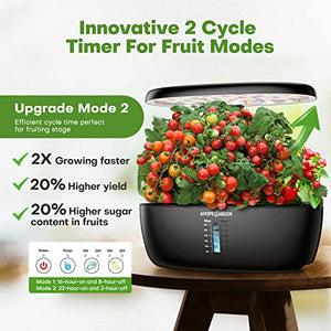 Indoor Garden Hydroponics Growing System: 12 Pods Plant Germination Kit Herb Garden Kit Growth Lamp Countertop with LED Grow Light Hydrophonic Planter Grower Harvest Vegetable Lettuce