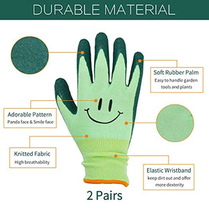 SECHAND Childrens Gardening Gloves, Toddler Work Gloves Ages 2-4, Kids Garden Gloves, Good Grip, Comfortable for Little Gardeners (Size 2)