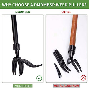 DMDMBSR Weed Puller Tool, Stand Up Weed Puller Long Handle Removable Steel Tube and Non-Slip 4 Claw Steel Head Design, Manual Weeders Easily Remove Dandelion Root Tool Gardening Patio Yard（47 in）